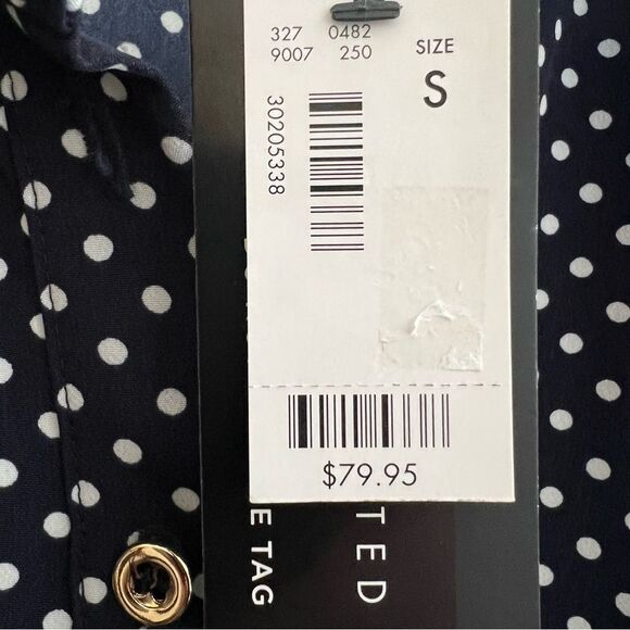 The Limited Dress Navy Blue & White Polka Dot Henley Shift -Size S NWT🏷 classy! - Picture 5 of 16
